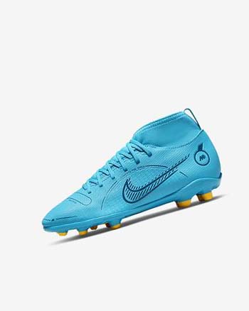 Nike Jr. Mercurial Superfly 8 Club MG Azules Naranjas | MX 3097